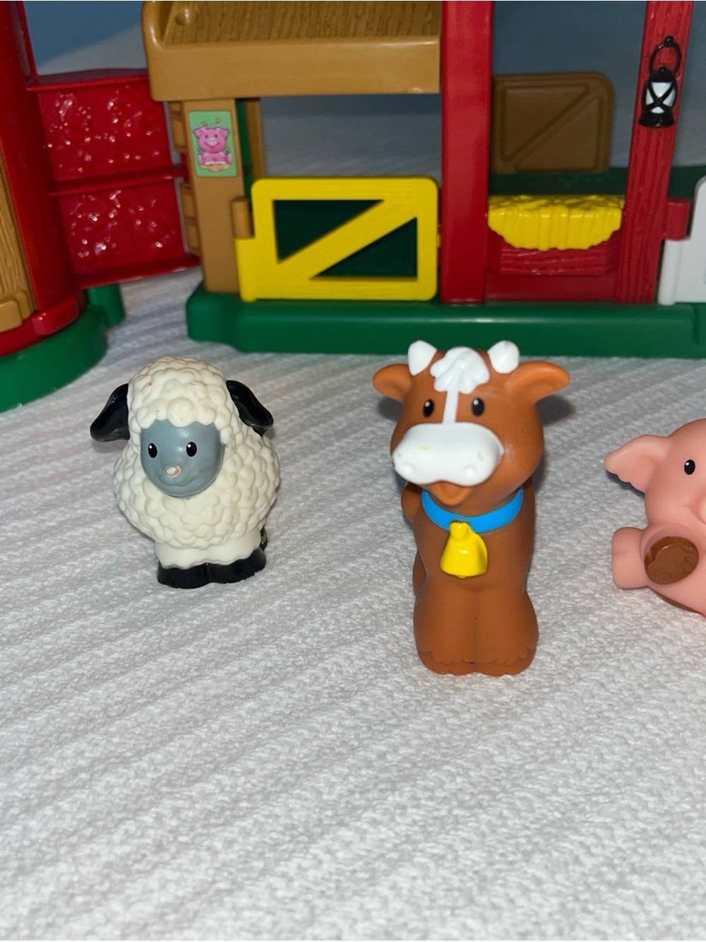 Fisher-Price Red & White Farm Barn Playset with Animal Figures - Picture 3 of 14